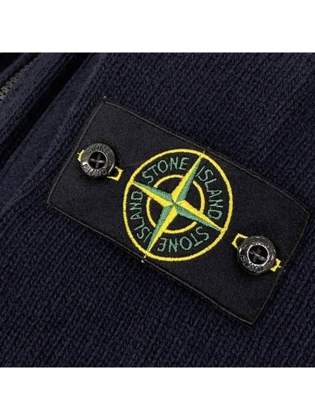 Wappen High Neck Button Up Wool Cardigan Navy - STONE ISLAND - BALAAN 4