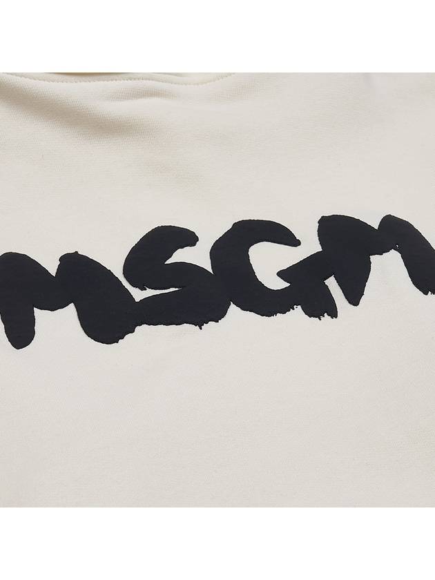 Lettering Logo Print Hoodie Ivory - MSGM - BALAAN 6