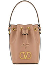 V Logo Signature Nappa Leather Bucket Bag Pink - VALENTINO - BALAAN 2