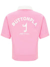 Y logo collar knit pique short sleeve t-shirt pink - BUTTONPLAY - BALAAN 2