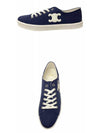 Jane Triomphe Patch Canvas Calfskin Low Top Sneakers Navy - CELINE - BALAAN 5