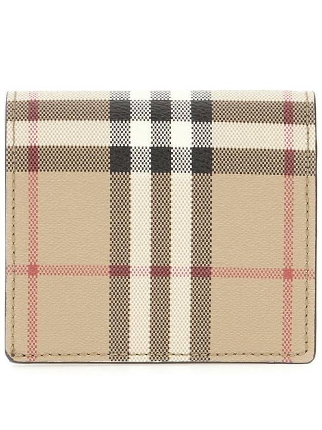 Engraved Logo Check Half Wallet Archive Beige - BURBERRY - BALAAN 4