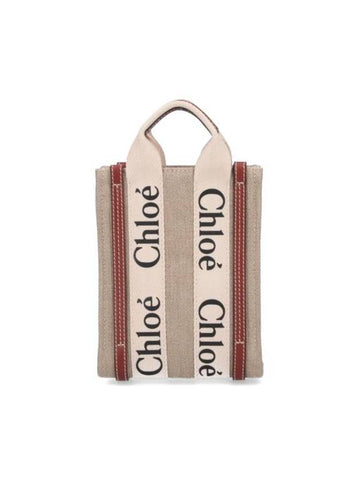 Woody Mini Tote Bag Beige Brown - CHLOE - BALAAN 1