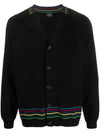 Striped Knit Cardigan Black - PAUL SMITH - BALAAN 1