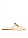 Jeweled Miller Flip Flop Sandals White - TORY BURCH - BALAAN.