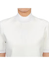 Logo Mockneck Short Sleeve Knit Top White - TORY BURCH - BALAAN 6