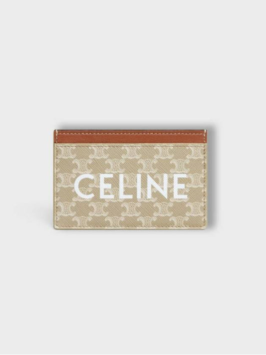 Logo Print Triomphe Canvas Card Holder Grey - CELINE - BALAAN 2