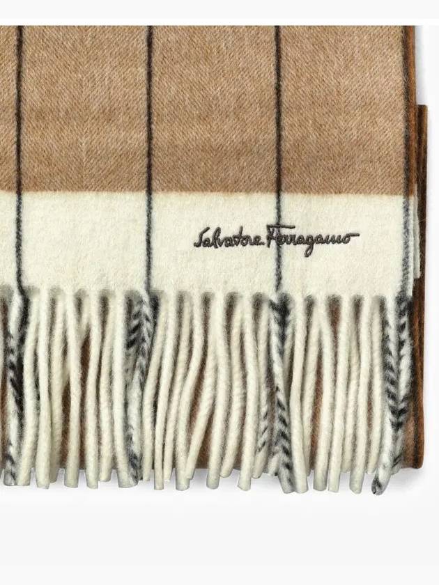 Mixed Cashmere Muffler Camel - SALVATORE FERRAGAMO - BALAAN 4