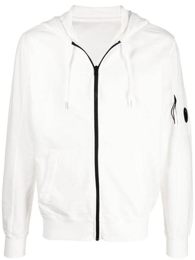 Light Fleece Lens Wappen Zip-Up Hoodie White - CP COMPANY - BALAAN 1