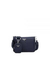 Triangle Logo Re-Nylon Saffiano Leather Shoulder Bag Midnight Blue - PRADA - BALAAN 2