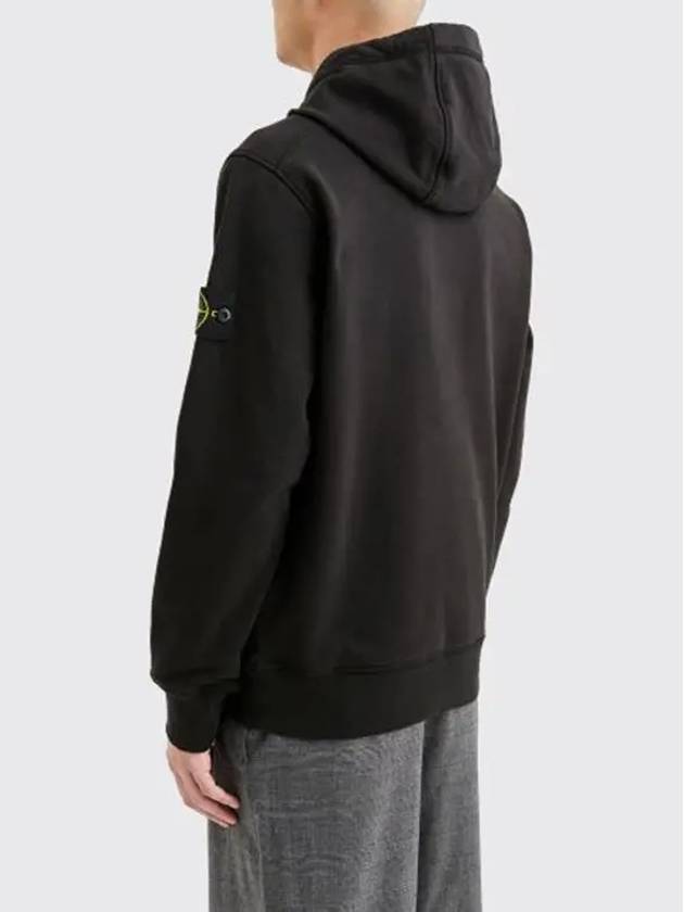 Men's Wappen Patch Cotton Hoodie Black - STONE ISLAND - BALAAN 5