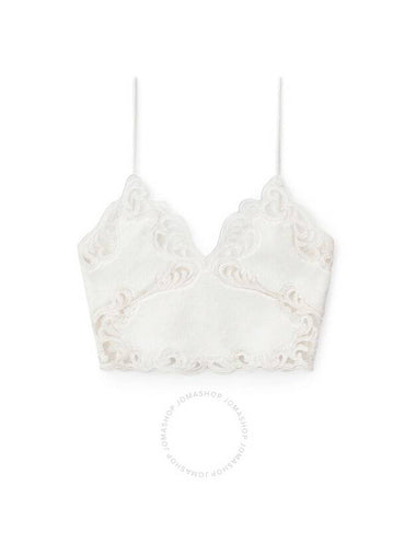 Alexander Wang Ladies White Lace Embroidered Cropped Cami Top, Brand Size 0 - ALEXANDER WANG - BALAAN 1