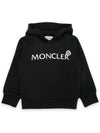 Kids Lettering Logo Wappen Hood Sweatshirt Black 8G00008 899PS 999 - MONCLER - BALAAN 3