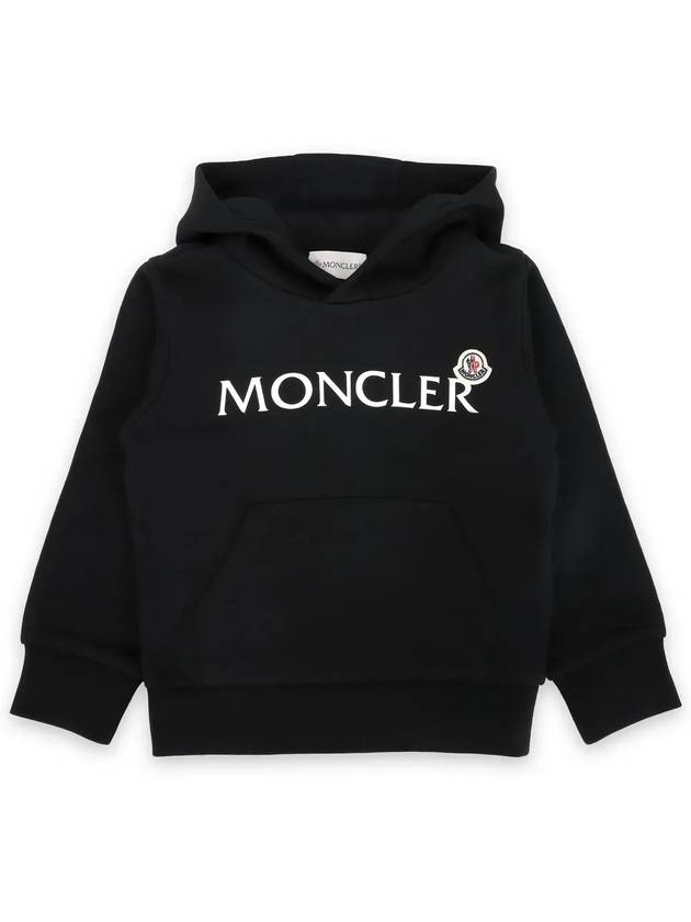 Kids Lettering Logo Wappen Hood Sweatshirt Black 8G00008 899PS 999 - MONCLER - BALAAN 3