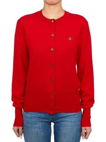 Bea Logo Wool Cardigan Red - VIVIENNE WESTWOOD - BALAAN 2