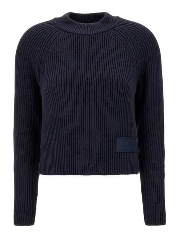 Logo Patch Label Knit Top Navy - AMI - BALAAN 1