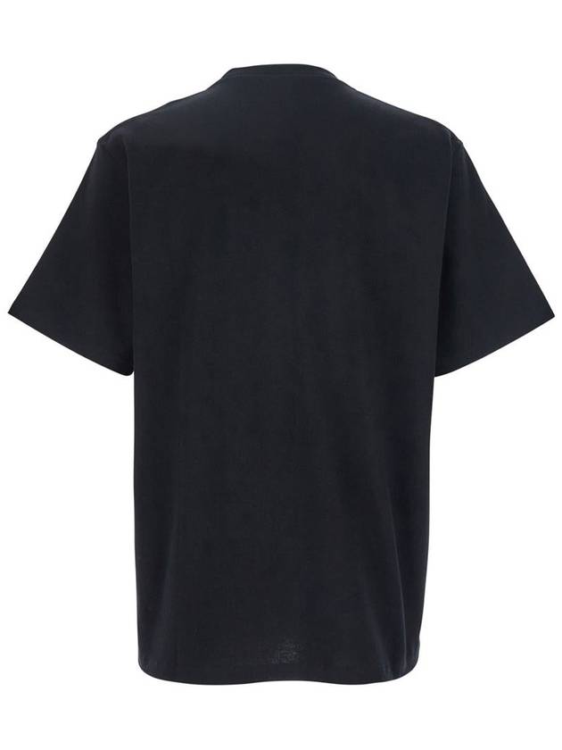 Black Crewneck T-Shirt With Logo Embroidery On The Front In Cotton Man - JW ANDERSON - BALAAN 2