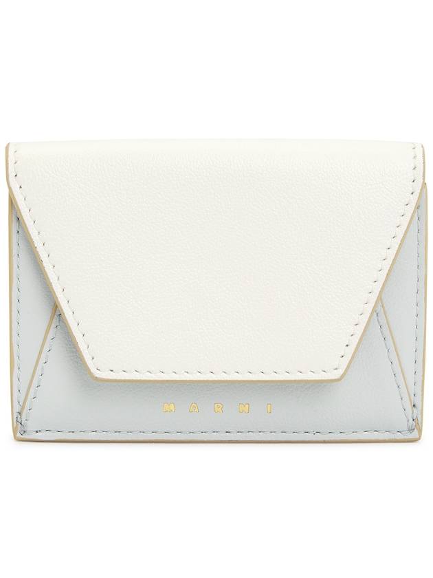 Logo Leather Half Wallet White - MARNI - BALAAN 2