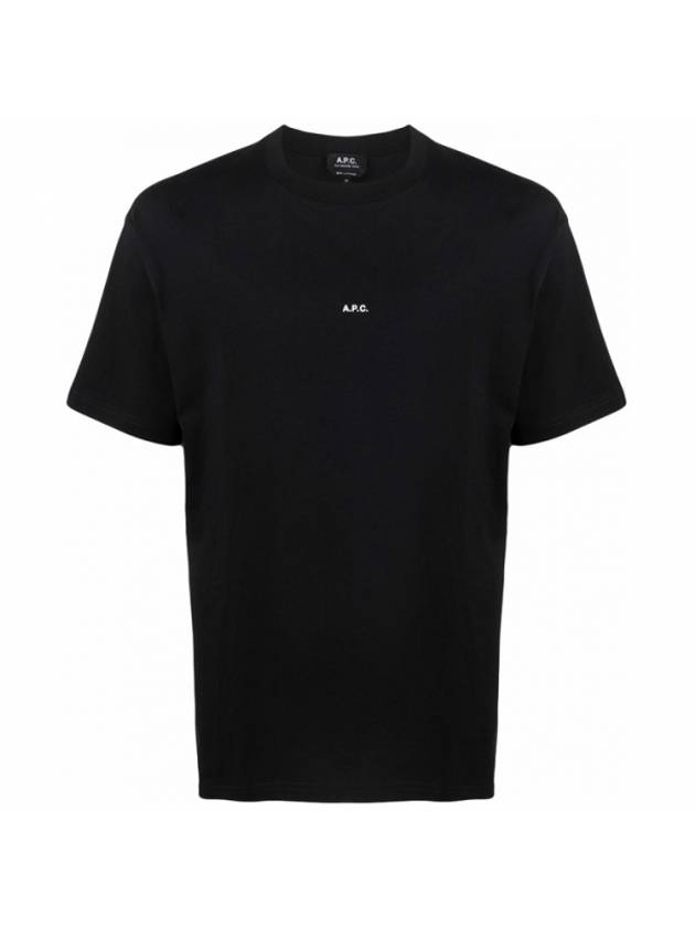 Men's Kyle Logo Print Cotton Jersey Short Sleeve T-Shirt  Black - A.P.C. - BALAAN 1