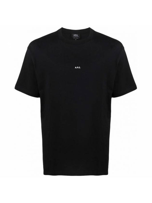 Men's Kyle Logo Print Cotton Jersey Short Sleeve T-Shirt  Black - A.P.C. - BALAAN 1