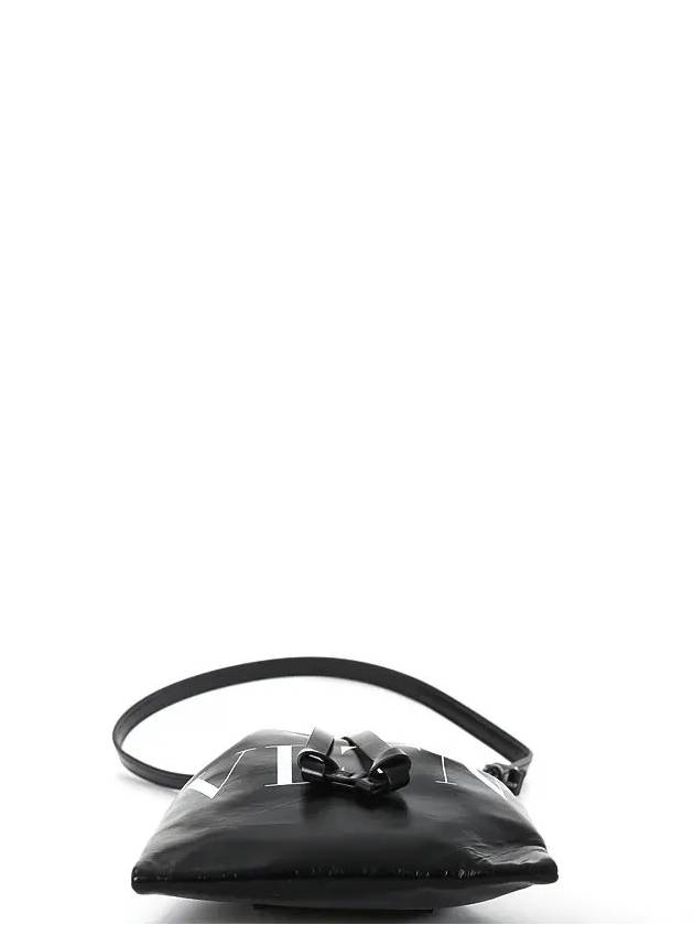 VLTN Logo Shiny Leather Crossbody Bag Black - VALENTINO - BALAAN 5