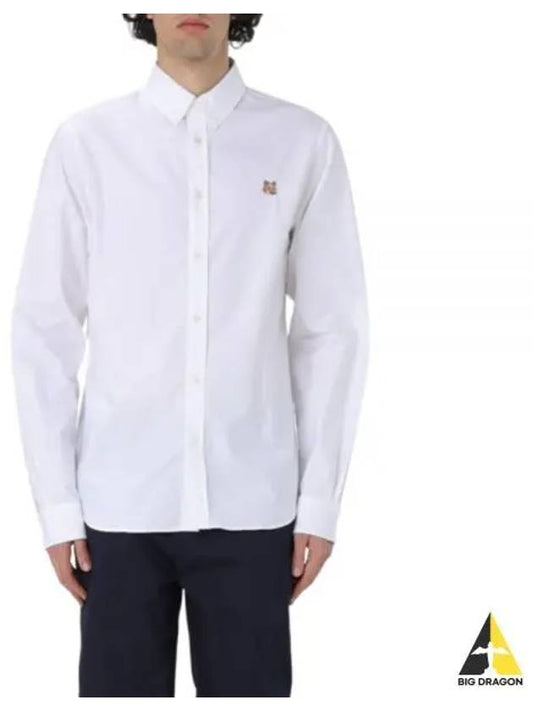 Fox Head Embroidery Long Sleeve Shirt White - MAISON KITSUNE - BALAAN 2