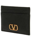 V Logo Signature Card Wallet Black - VALENTINO - BALAAN 3