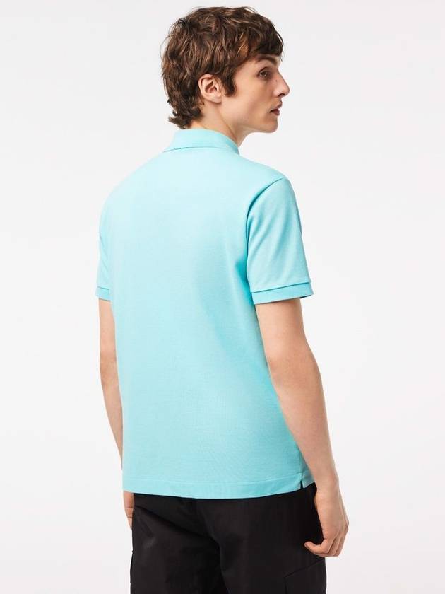 Men's Logo Classic Fit Cotton Short Sleeve Polo Shirt Blue - LACOSTE - BALAAN 3