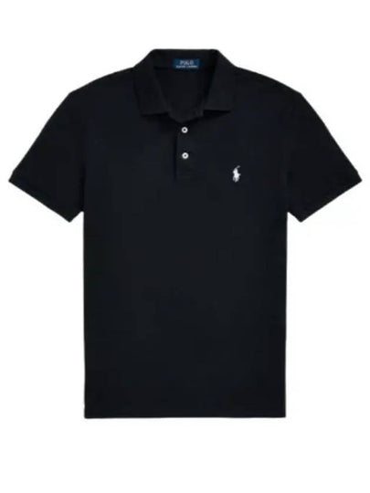 Polo Pony Motif  Polo Shirt Black - POLO RALPH LAUREN - BALAAN 2