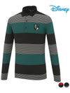 Men s color combination striped wappen point long sleeve collar T shirt DO3MTS002 - DISNEY GOLF - BALAAN 2