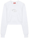 F Slimmy Cutout Logo Crop Sweatshirt White - DIESEL - BALAAN 1