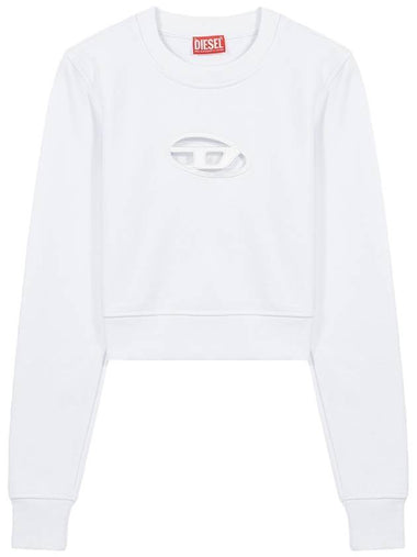 F Slimmy Cutout Logo Crop Sweatshirt White - DIESEL - BALAAN 1