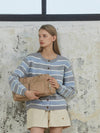 STRIPE KNIT CARDIGAN SKY BLUE - ANOETIC - BALAAN 3