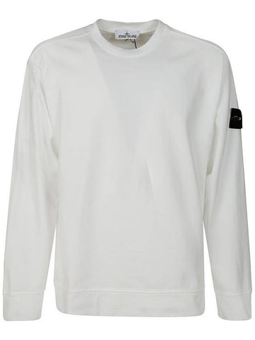 Men's Wappen Patch Crew Neck Sweatshirt White - STONE ISLAND - BALAAN 1