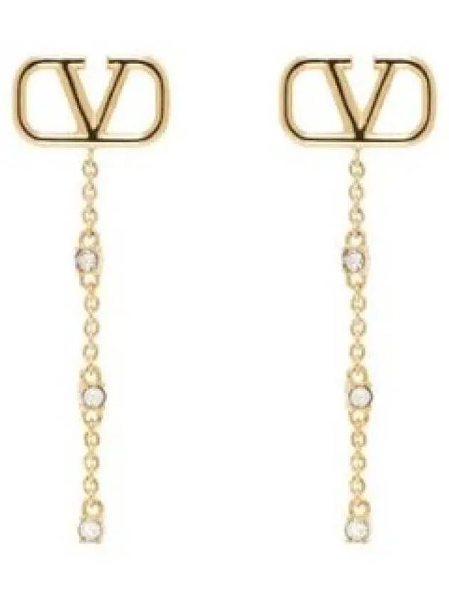 24 4W0J0W25 YCW MH5 4W2J0W25 V logo metal crystal earrings 1279379 - VALENTINO - BALAAN 1