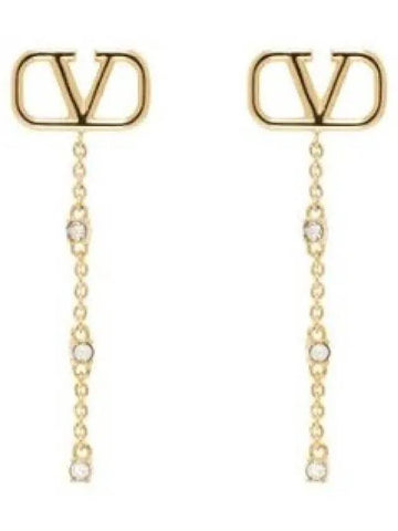 24 4W0J0W25 YCW MH5 4W2J0W25 V logo metal crystal earrings 1279379 - VALENTINO - BALAAN 1