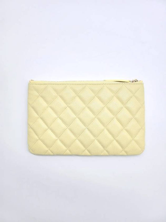 Season CC logo small pouch caviar light yellow AP3344 - CHANEL - BALAAN 2