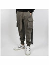 Mastodon Cut Cargo Pocket Cotton Track Pants Grey - RICK OWENS - BALAAN 3