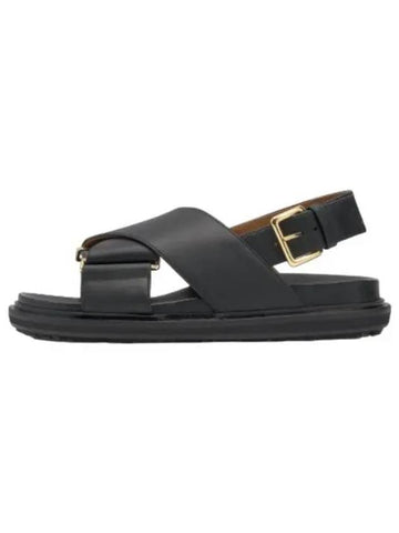 Fussbett leather sandals black - MARNI - BALAAN 1