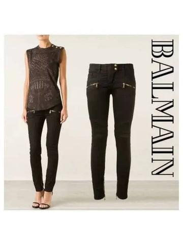 Women s Black Gold Zipper Biker 271709 - BALMAIN - BALAAN 1