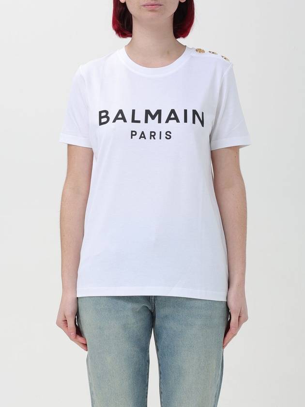 Logo Crew Neck Short Sleeve T-Shirt White - BALMAIN - BALAAN 2