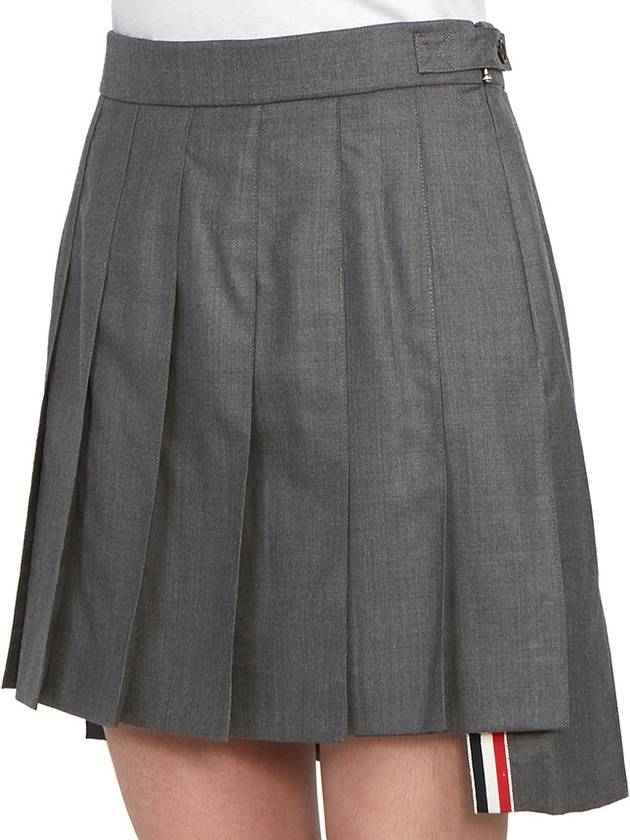 RMB Wool Mini Pleated Skirt Grey - THOM BROWNE - BALAAN 9