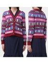 Jacquard pattern wool cardigan K2122 999 - GANNI - BALAAN 1