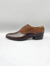 Men s Double G Lace Up Suede Leather Derby Cocoa Brown - GUCCI - BALAAN 5