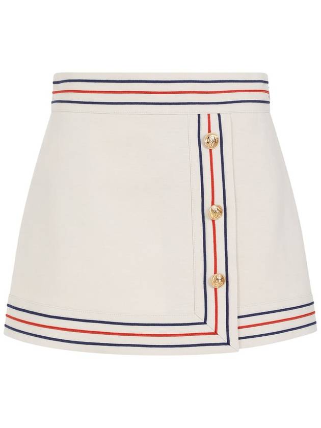 Cotton Linen Short A-Line Skirt Ivory - GUCCI - BALAAN 2