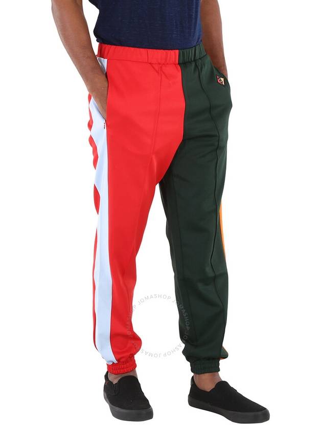 Men's RUNWAY Plain Cotton Logo Track Pants Green Red - BURBERRY - BALAAN 3