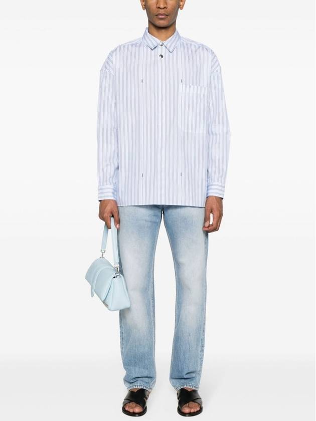 La Chemise Manches Longues Striped Cotton Long Sleeve Shirt Blue - JACQUEMUS - BALAAN 3