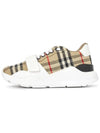 Vintage Check And Leather Sneakers White Archive Beige - BURBERRY - BALAAN 5