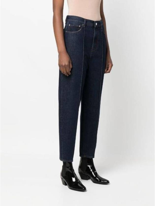 High-Waist Cropped Denim Jeans Indigo Blue - TOTEME - BALAAN 2