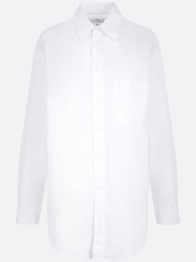 Pocket Cotton Long Sleeve Shirt White - MAISON MARGIELA - BALAAN 2